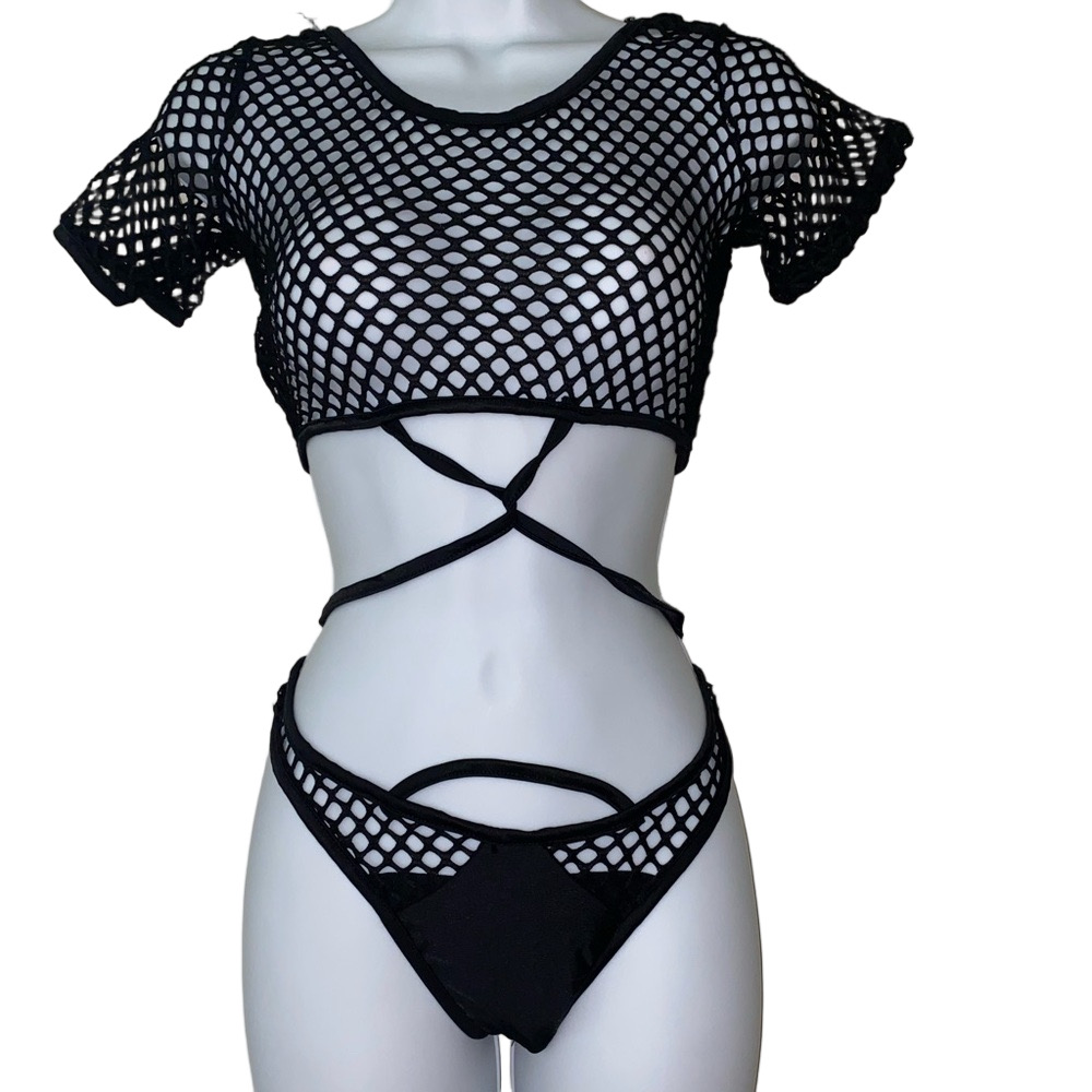 Mesh 2 piece set rave festival